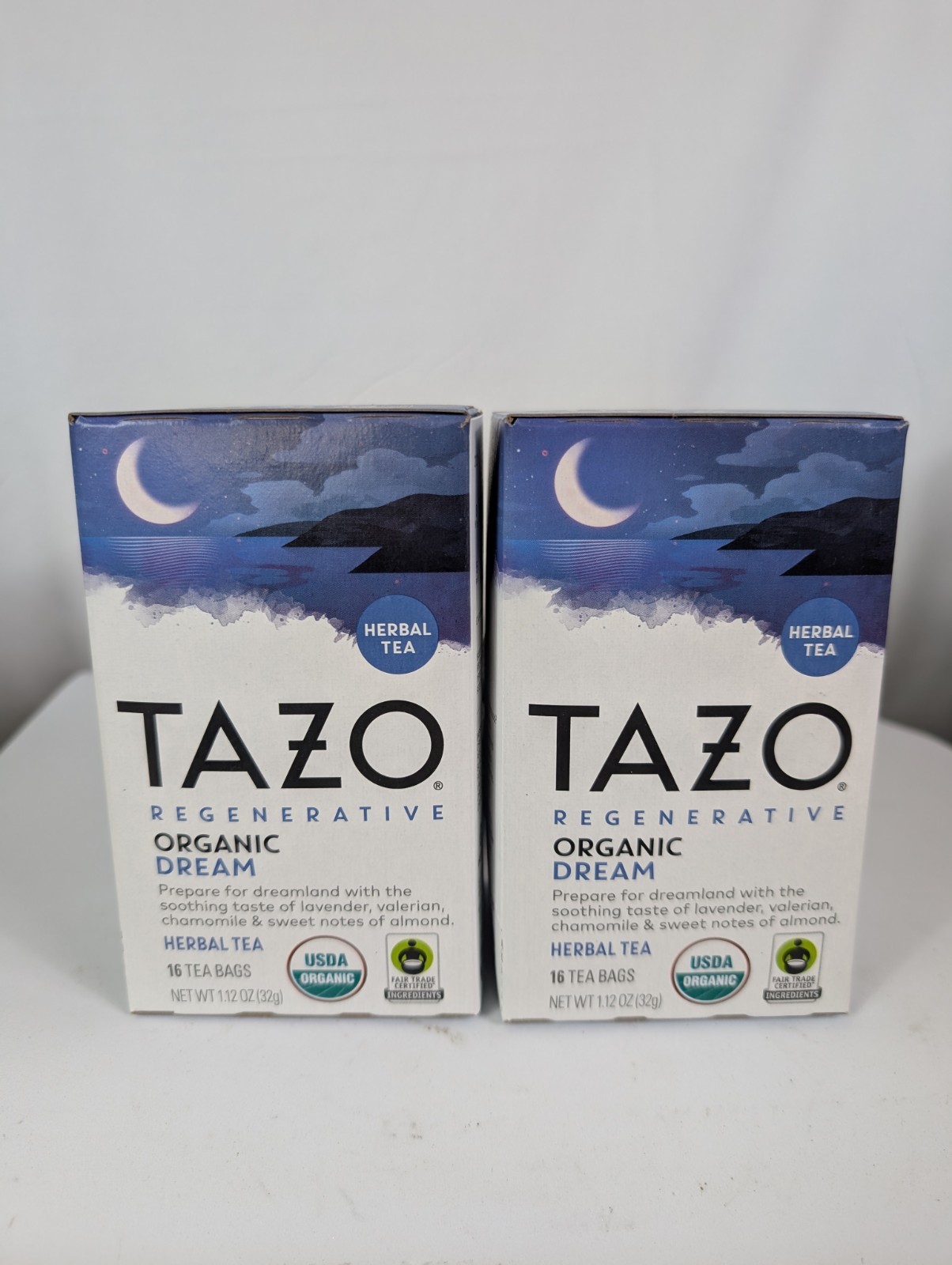Lot Of 2 Tazo Regenerative Organic Dream Herbal Tea 16 Tea Bag Sleep New
