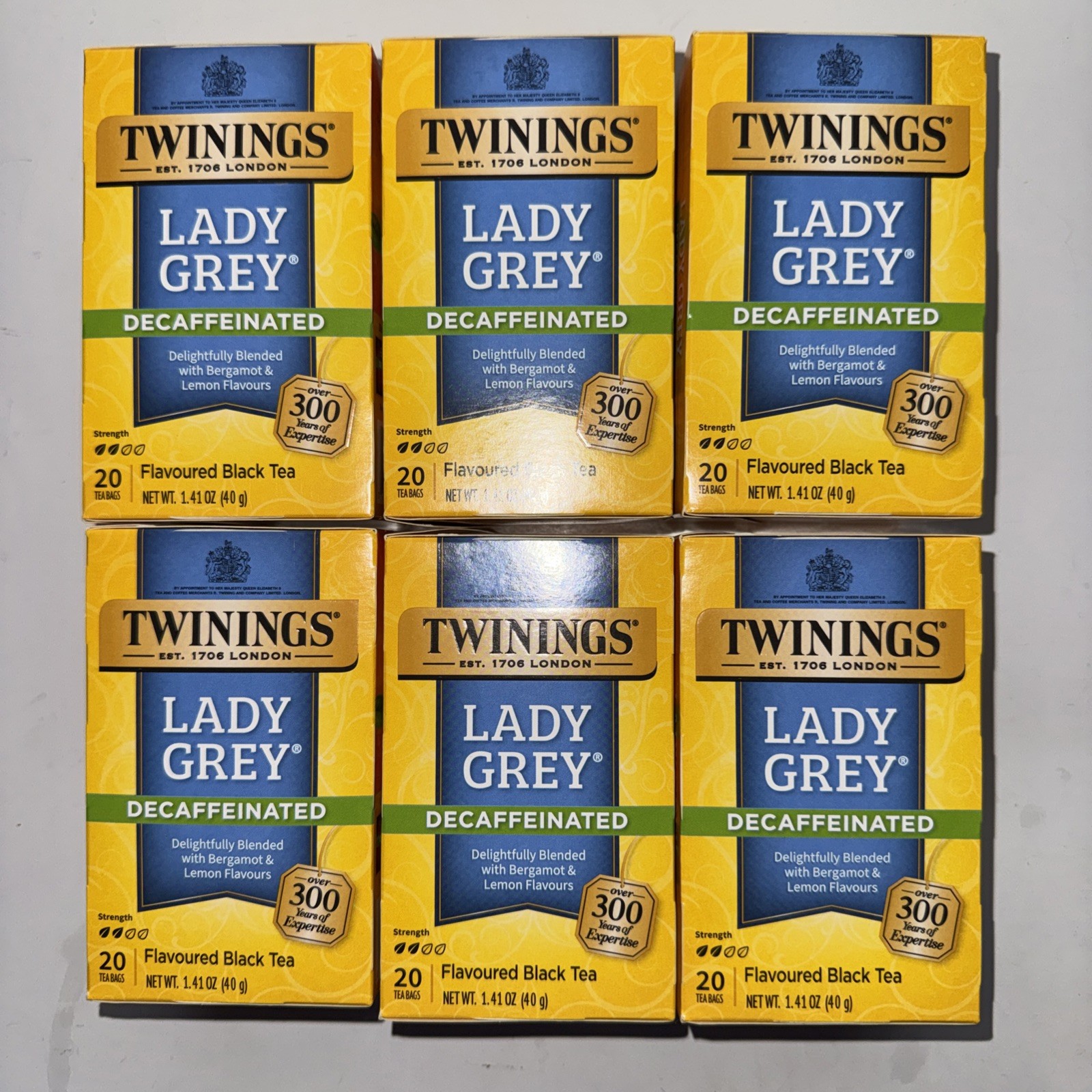 Black Tea Decaffeinated Lady Grey 20 Bags Each Box (Case of 6) Expires 12/2026