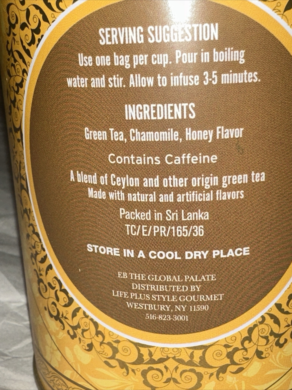 Pagoda Garden Caffeinated CHAMOMILE HONEY GREEN TEA 60 Bags BB 09/2026