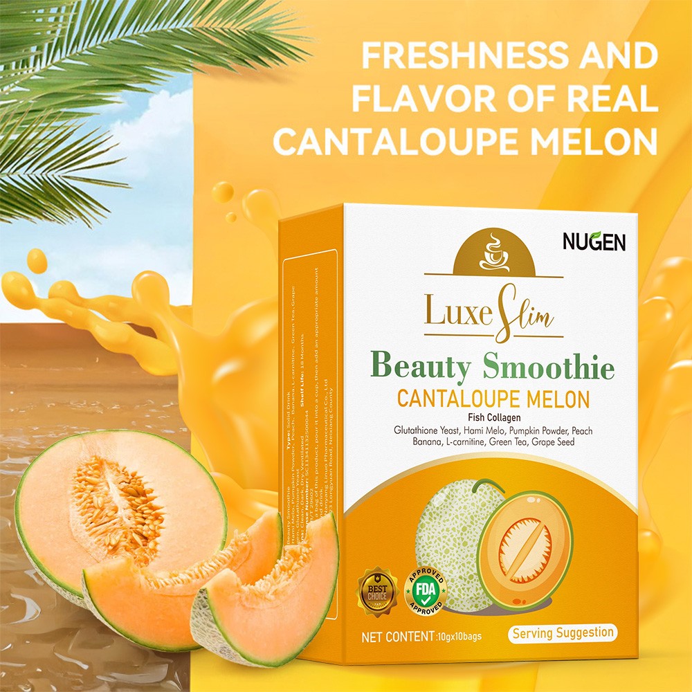 Cantaloupe Melon Beauty Smoothie,With Fish Collagen Glutathione Yeast-10 Bags