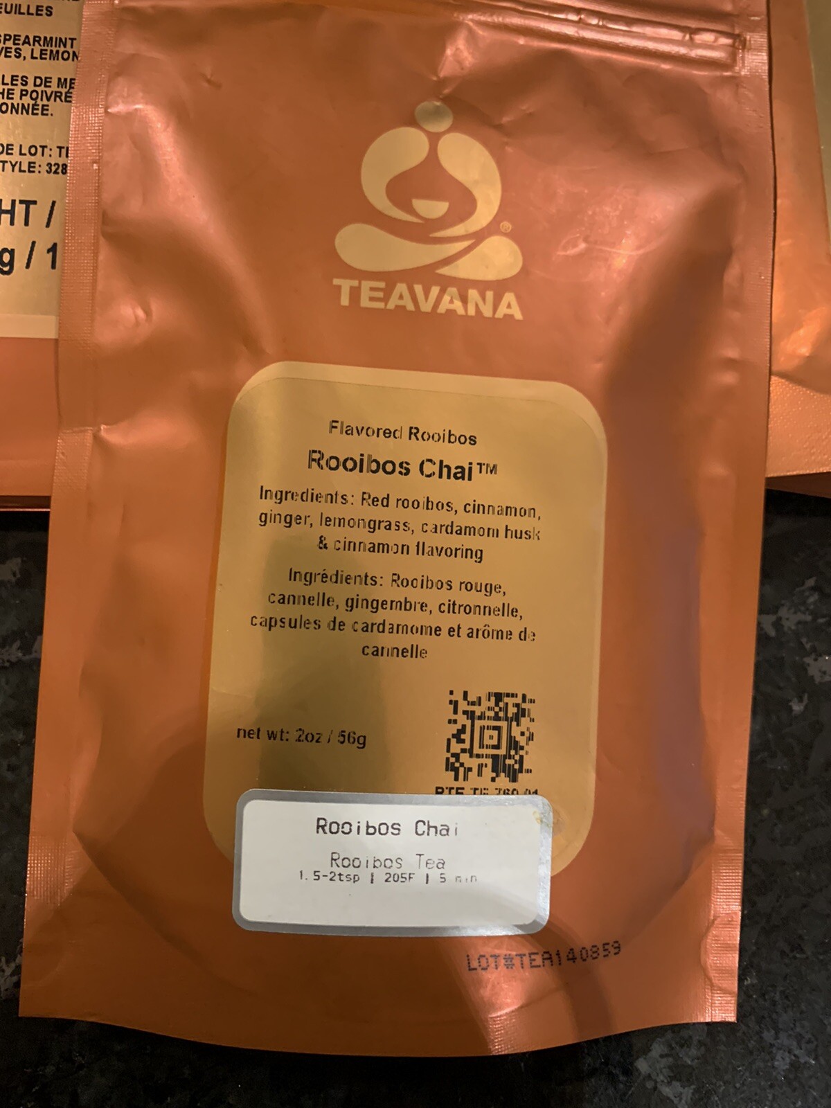 Teavana Loose Tea Lot Of Three Open Bags Mint Majesty Earl Gray Rooibos Chai