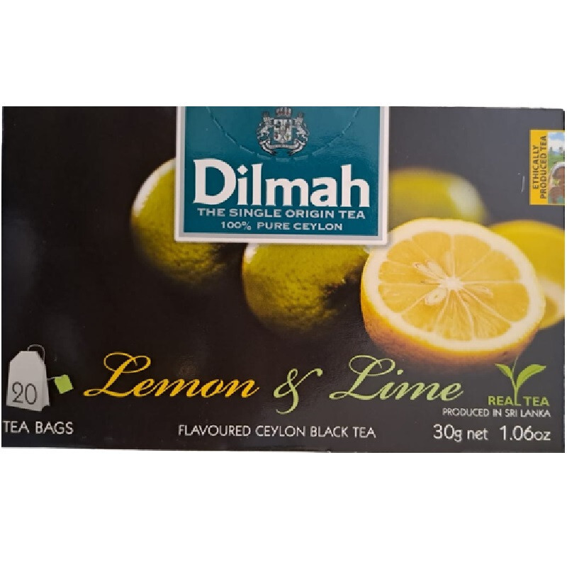 Dilmah Lemon and Lime Flavoured Black Tea – 20 Tea Bags