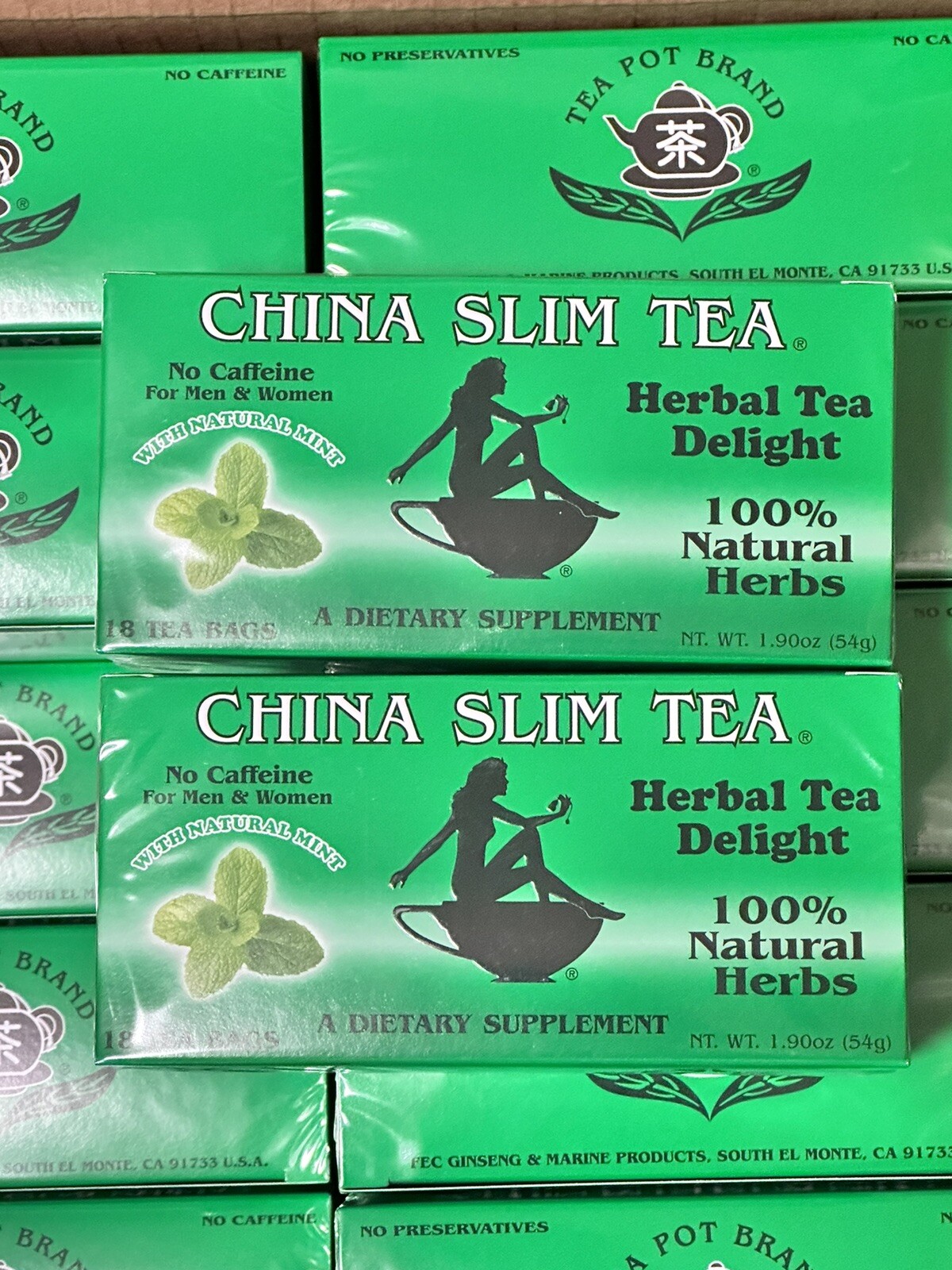 CHINA SLIM TEA Herbal Tea Delight with MINT, 18 tea bags x 2 Pack