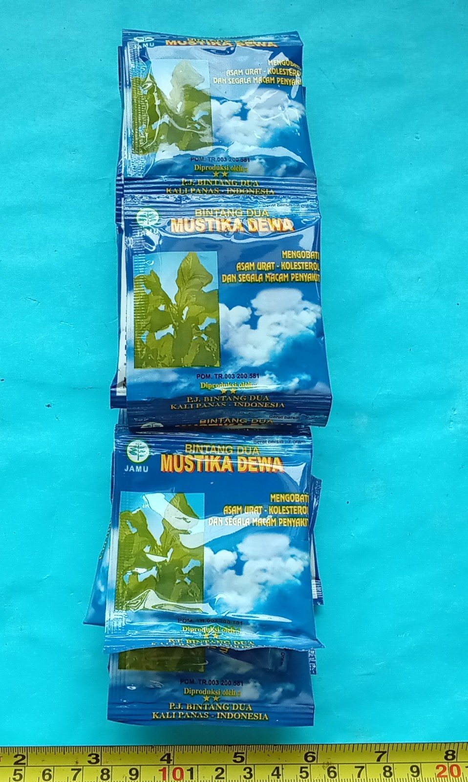 Indonesian herbal tea powder Mustika dewa Bintang Dua 20 sachets