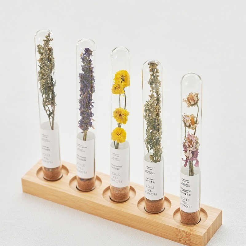 Kkokdam Flower Tea Gift Set with Wood Tray Herbal Tea Sampler