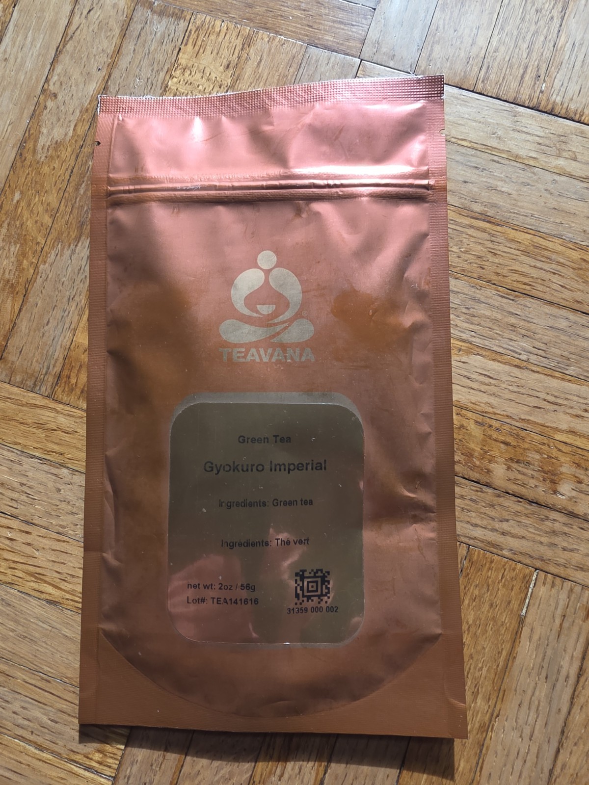 SEALED 2 OZ TEAVANA GYOKURO IMPERIAL GREEN TEA BAG AND TIN