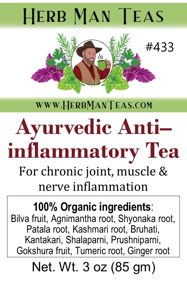 ANTI-INFLAMMATORY TEA- Proven Ayurvedic for chronic joint, muscle or nerve pain