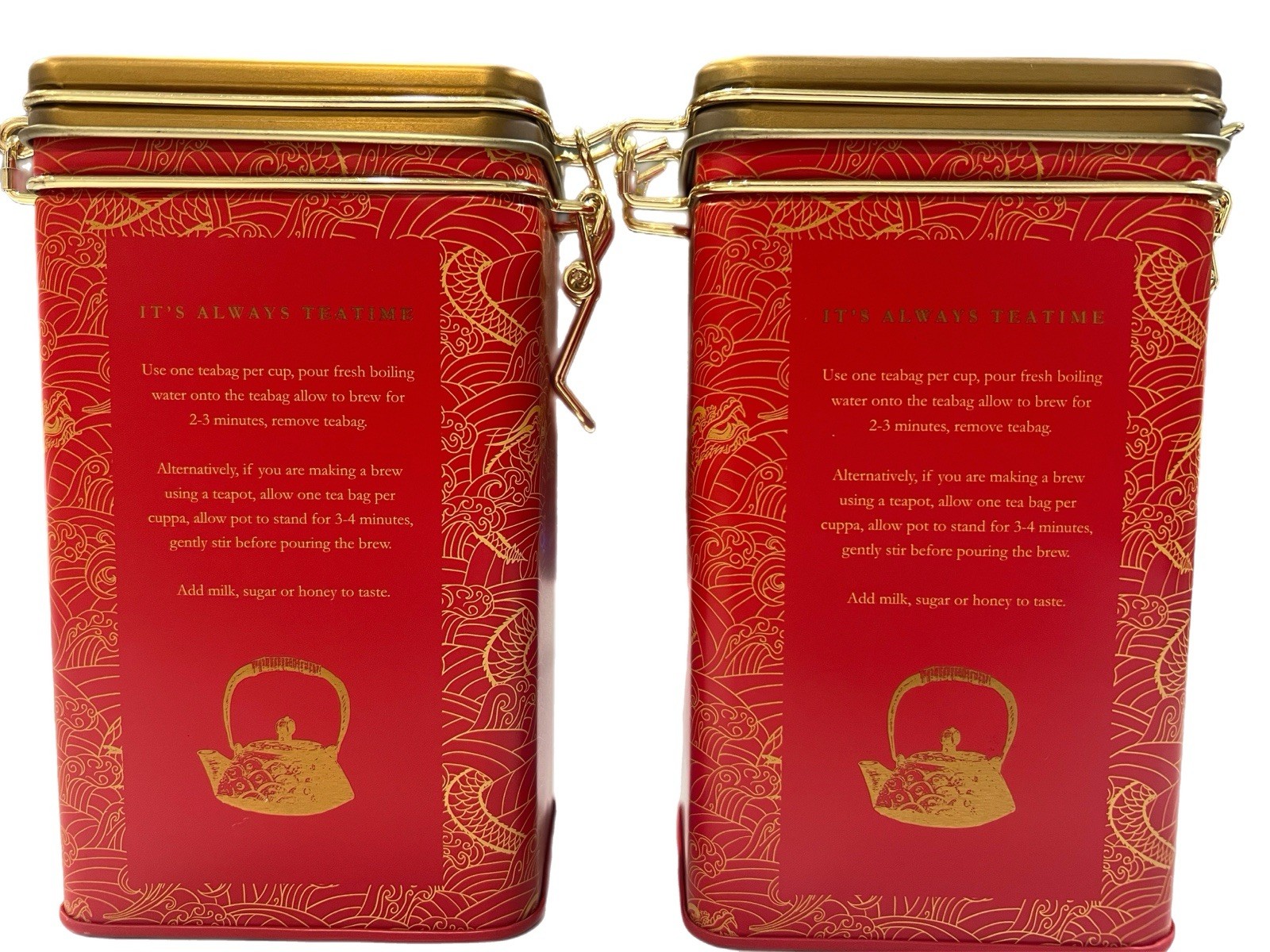 Charbrew Chinese Green Tea • 2 Latch-Lid Tins • 60 Bags Each – Gift Set