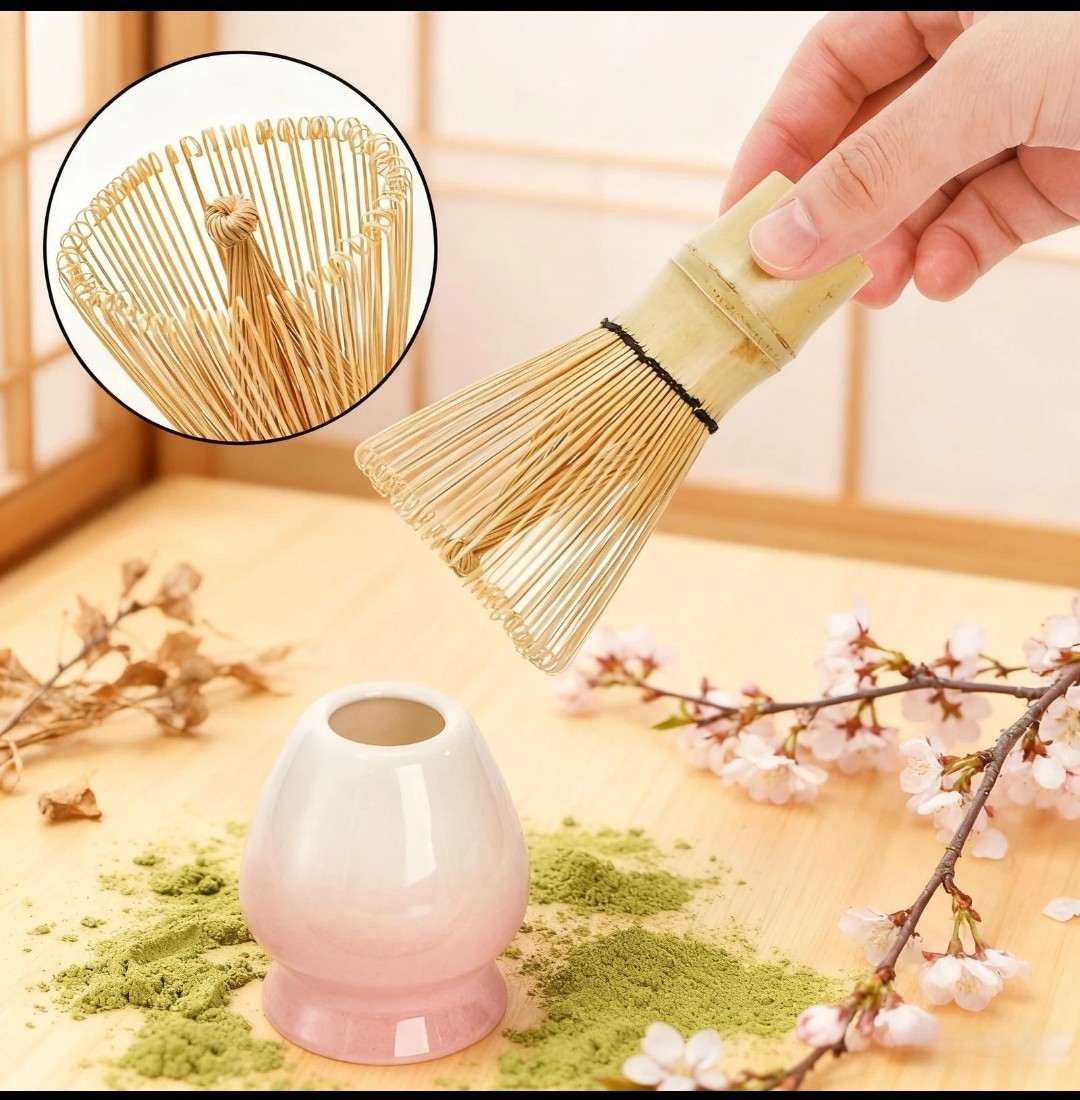 Matcha Whisk Set Pink, 6 Pcs Matcha Set Includes Matcha Bowl with Spout,Open Box