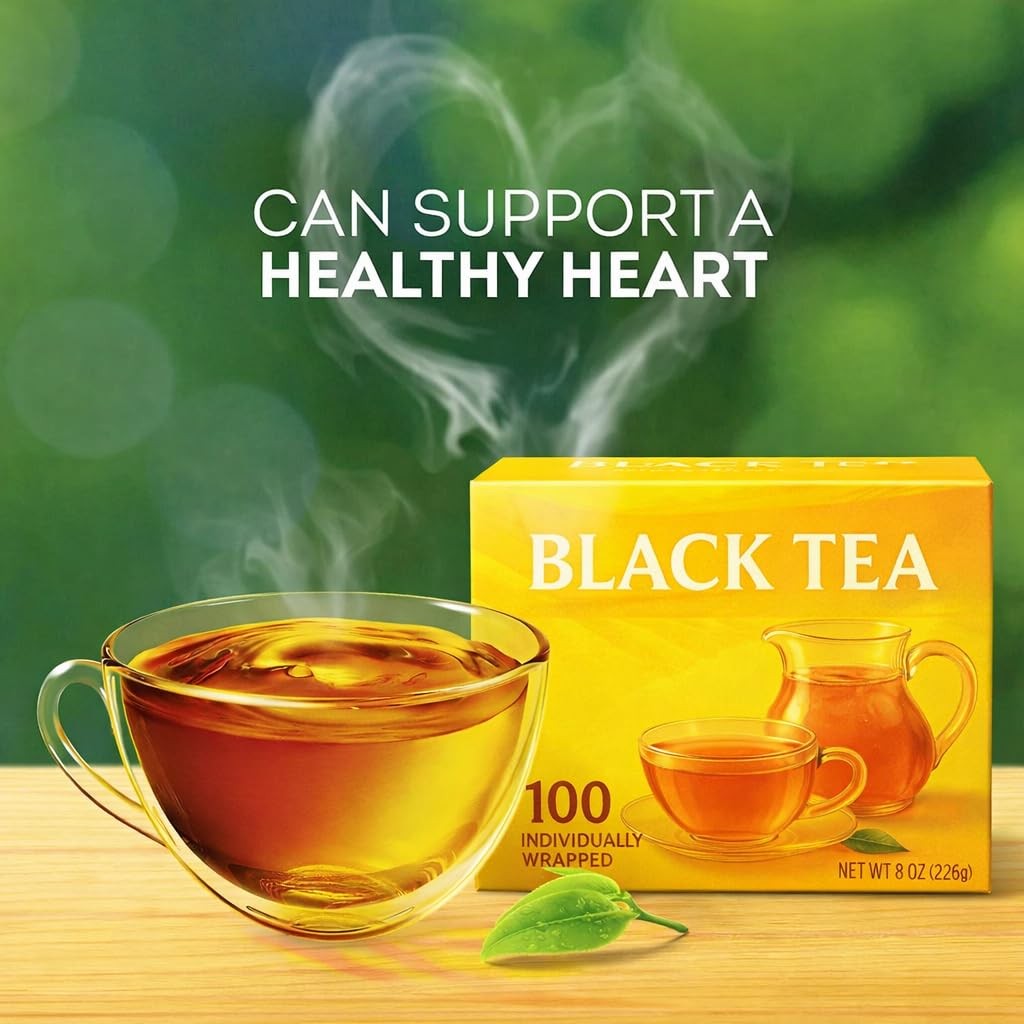 Black Tea Bags Individually Wrapped 100 Count Hot or Iced Tea Bags for Sale