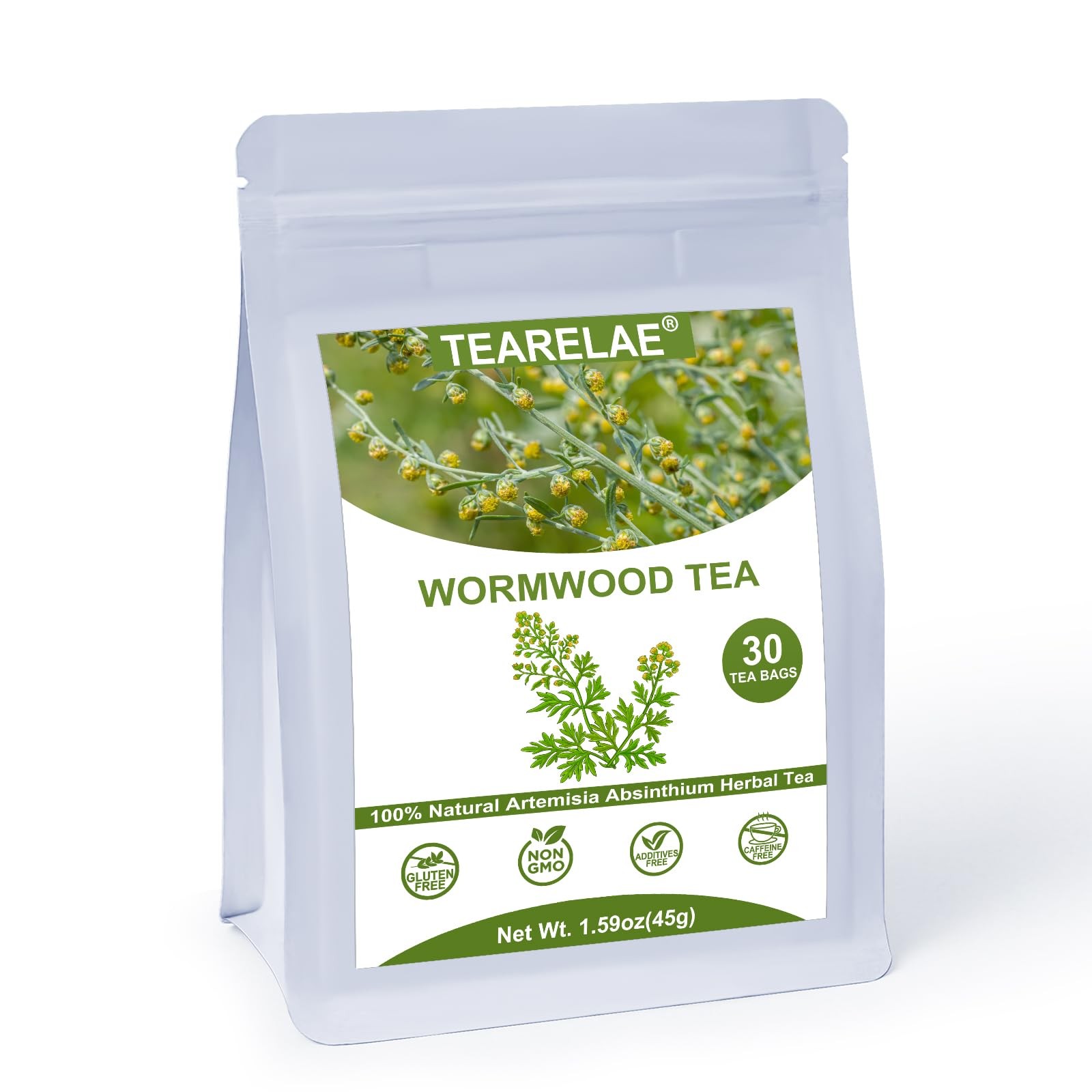 TEARELAE – Wormwood Tea Bags, 30 Count – Premium Natural Wormwood Herb – Non-…