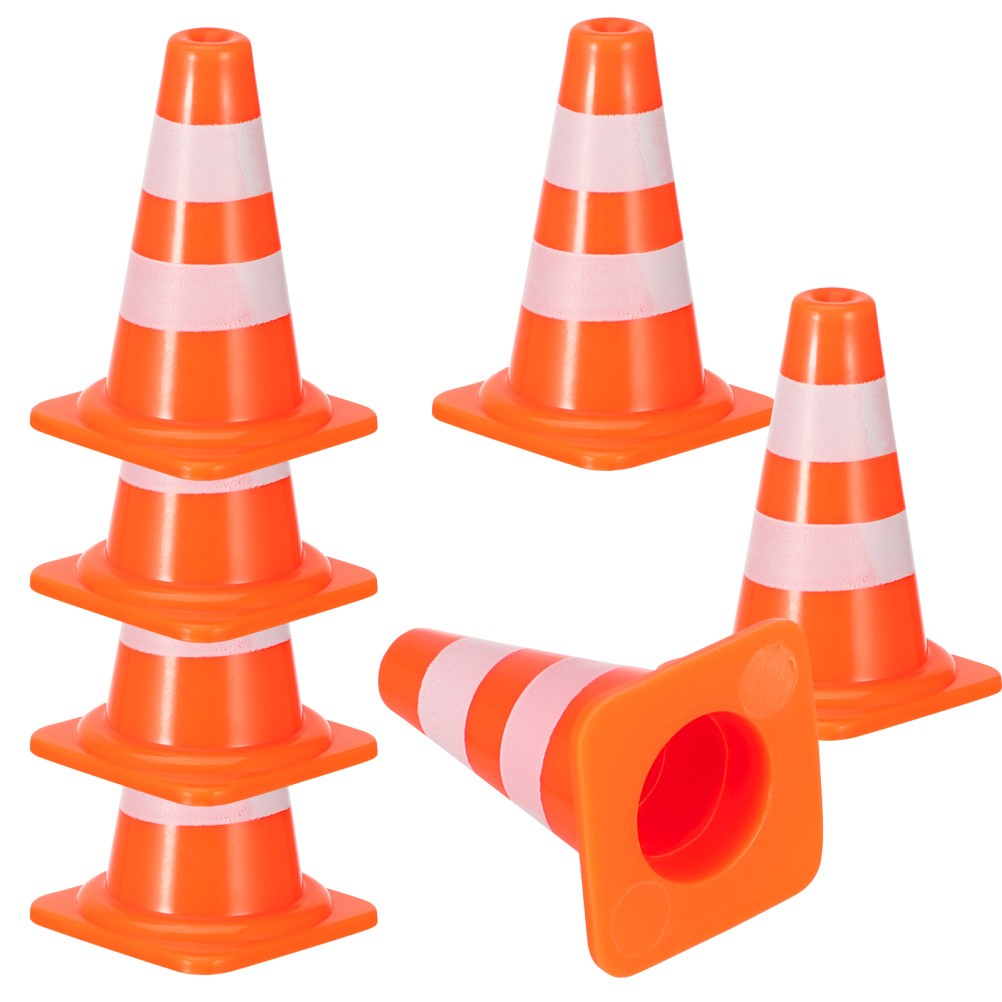 7 Pcs Miniature Road Cones Simulation Traffic Sign Toys for Kids Early Education