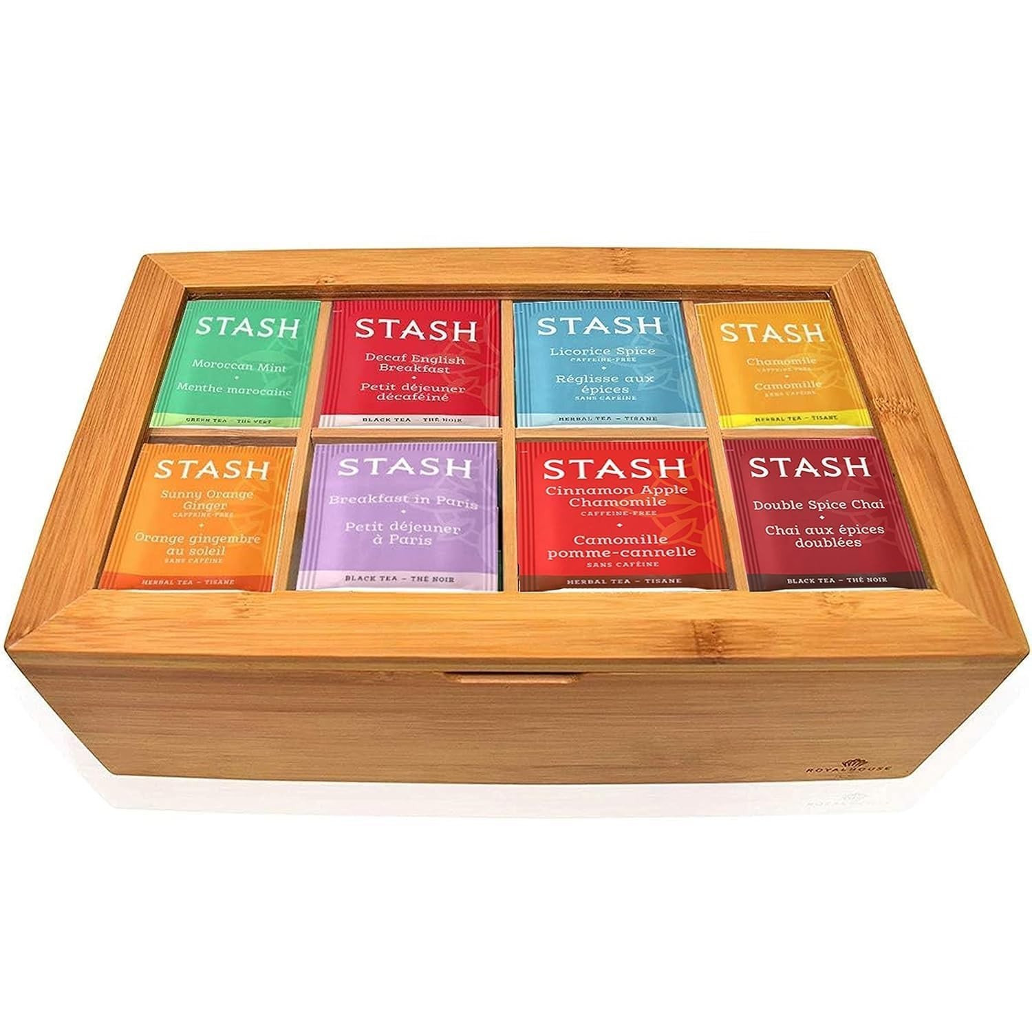 80 Tea Bags Sampler Variety Pack – 30 Unique Flavors in Bamboo Organizer – Perfe