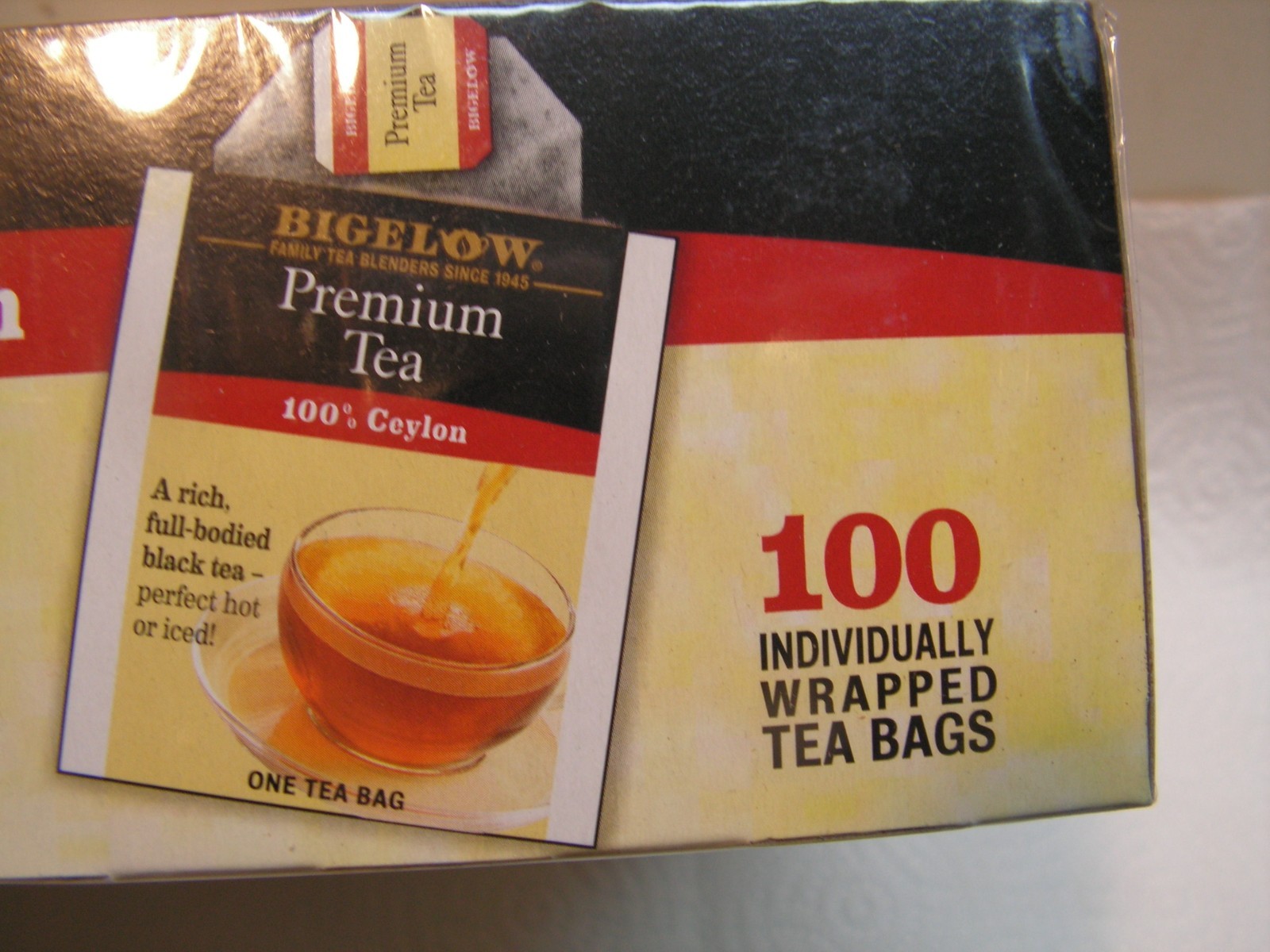 Bigelow Premium Ceylon Tea Bags – 100/Box. Individually Wrapped BEST By 08/2028