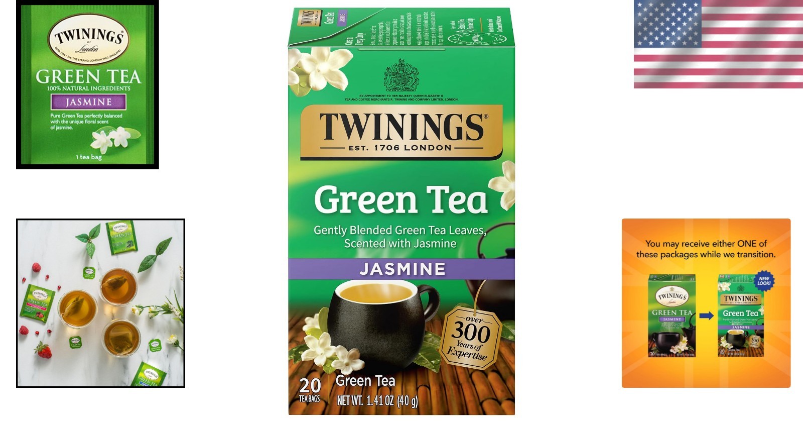 Green Tea with Jasmine – 20 Individually Wrapped Bags for Relaxation