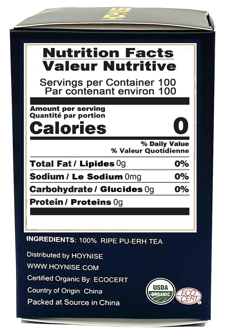 HOYNISE – Organic Pu-erh Tea Loose Leaf – Yunnan 3.5 Ounce (Pack of 1)