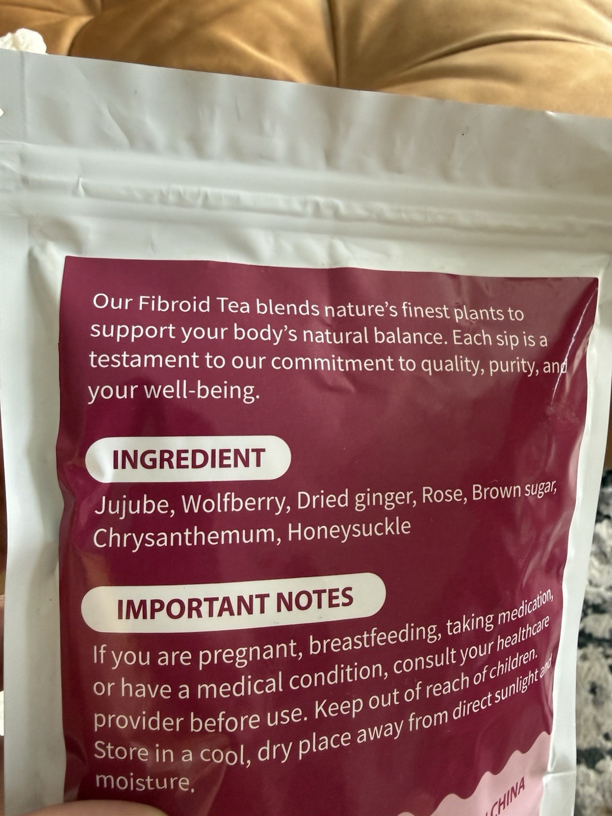 Fibroid Fertility Tea – Gentle Uterine Nourishment- Caffeine Sugar & Gluten Free