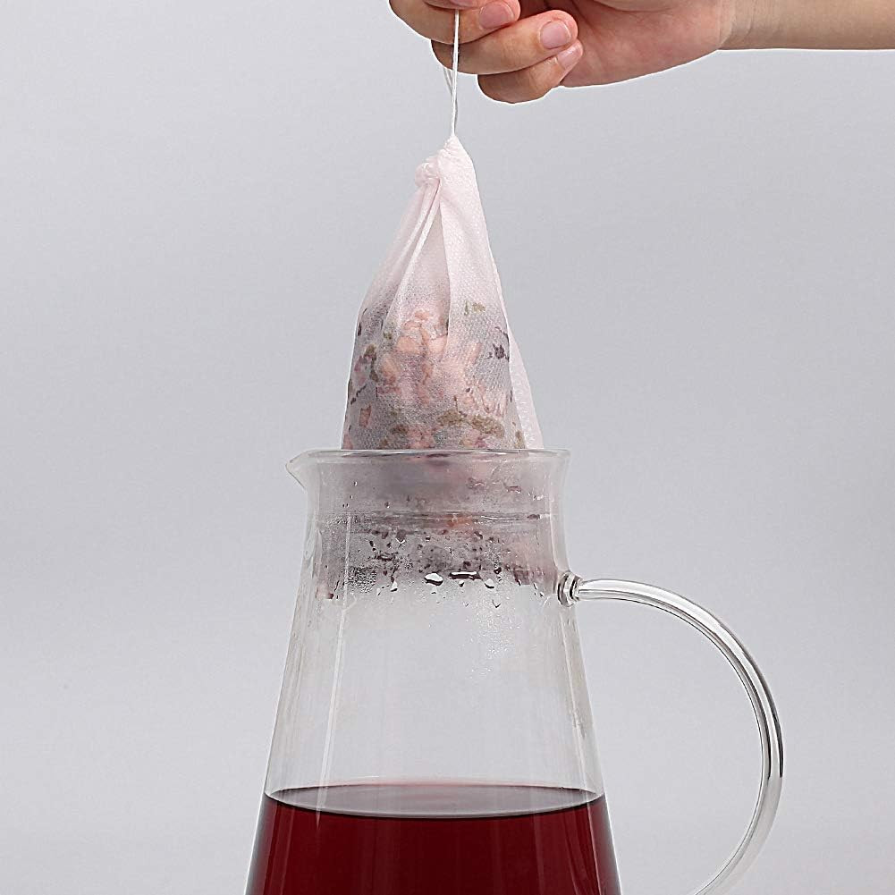 Fenshine 100Pcs Large Tea Bag – Disposable Empty Tea Filter Bags No Mess Mesh Ba