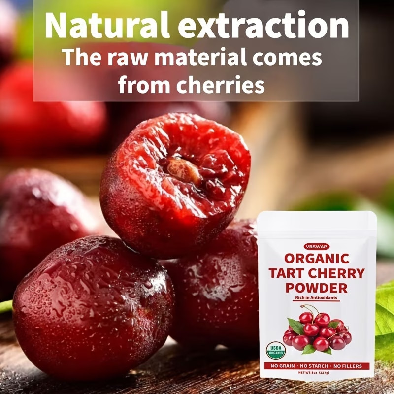 Organic Tart Cherry Powder Natural Fruit Extract Antioxidant Rich Vegan