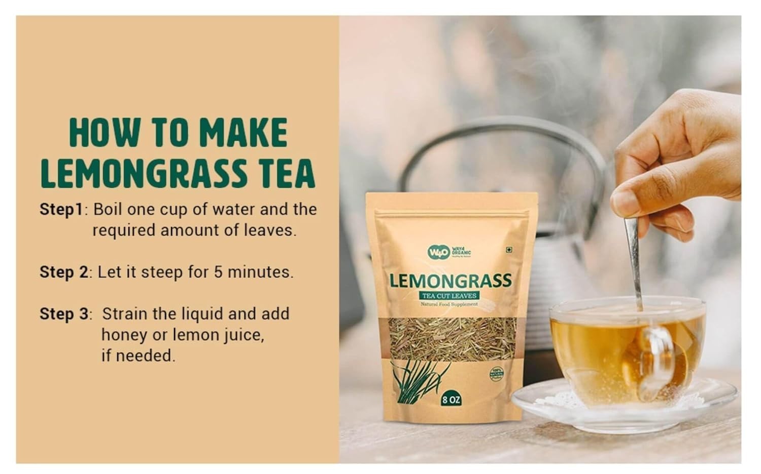 Lemongrass Loose Leaf Herbal Tea Caffeine-Free Culinary & Wellness 224g(2 pack)