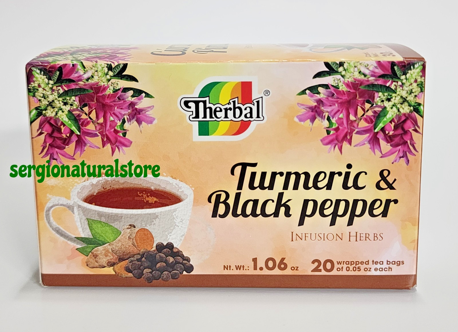Turmeric and Black Pepper Tea (Te Curcuma y Pimienta) – 20 Tea Bag Free Shipping