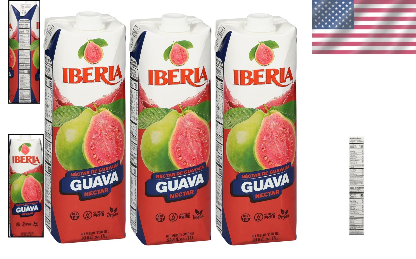 Delicious Guava Nectar, 33.8 fl oz Bottles (Pack of 3) – All-Natural & Non-GMO