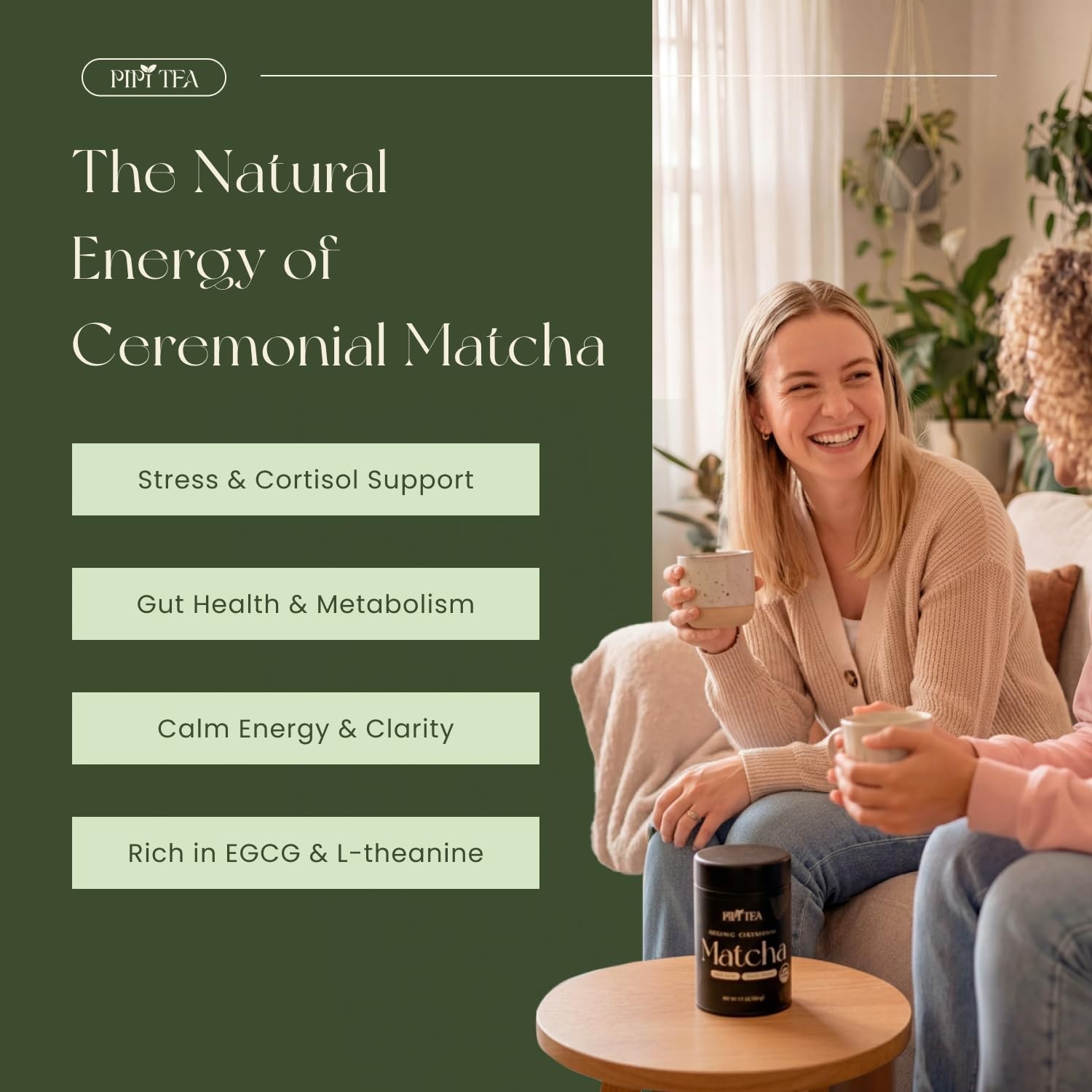 PiPi Tea Ceremonial Grade Matcha Green Tea Powder – Stone Ground Pure Matcha …