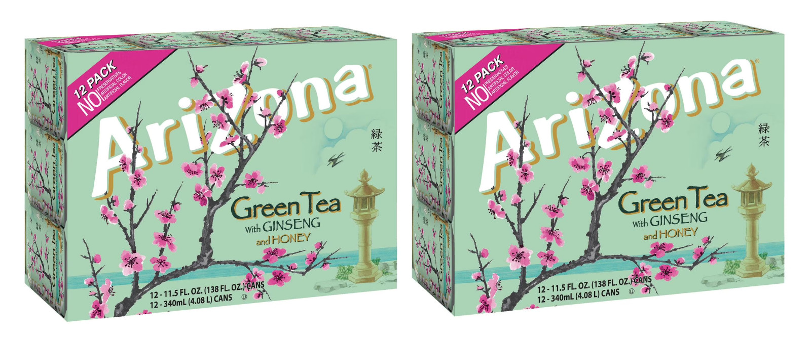 Arizona Green Tea with Ginseng & Honey, 11.5 Fl Oz Cans (12-Pack)…