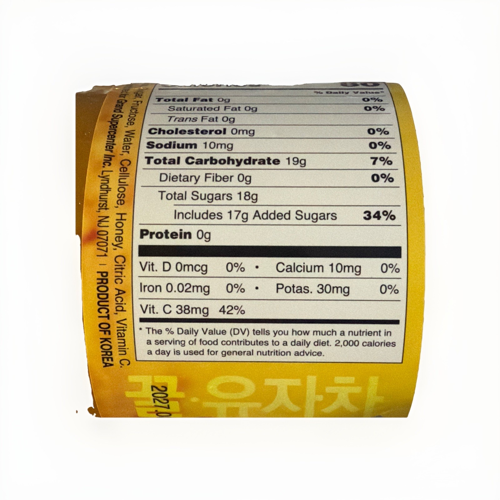 YUZA TEA With HONEY, Net Weight: 2.2 LB (1 KG), HAIO Brand, Item No. 1320101001