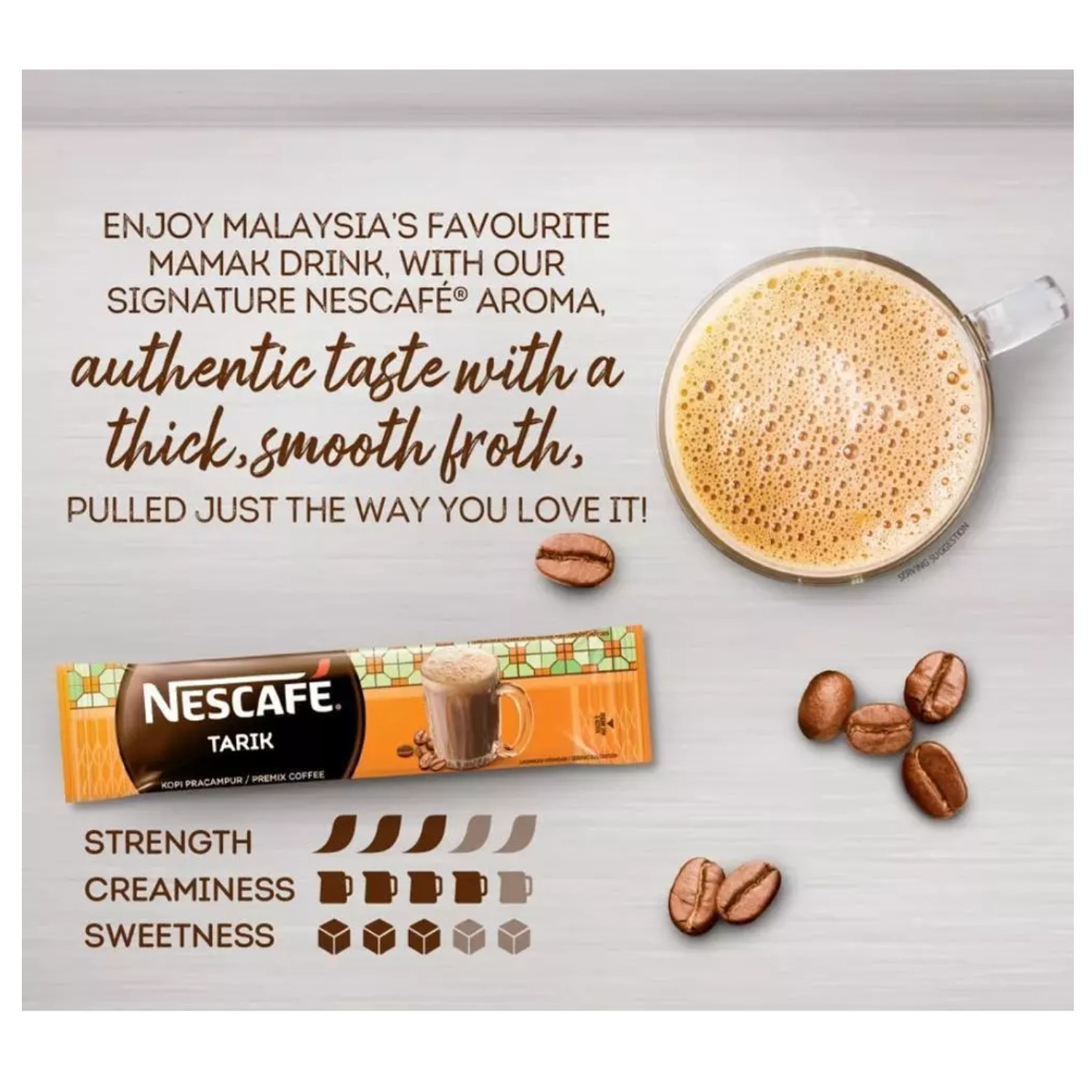 NESCAFE TARIK 3 in 1 Instant Coffee Mix 15 Sachets Malaysian Premix Coffee
