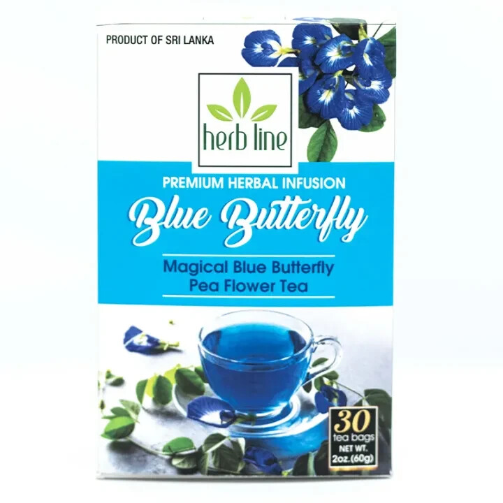 100% Natural Butterfly Pea Flower Tea Pure Organic Herbal Drink (30Pcs Tea Bags)