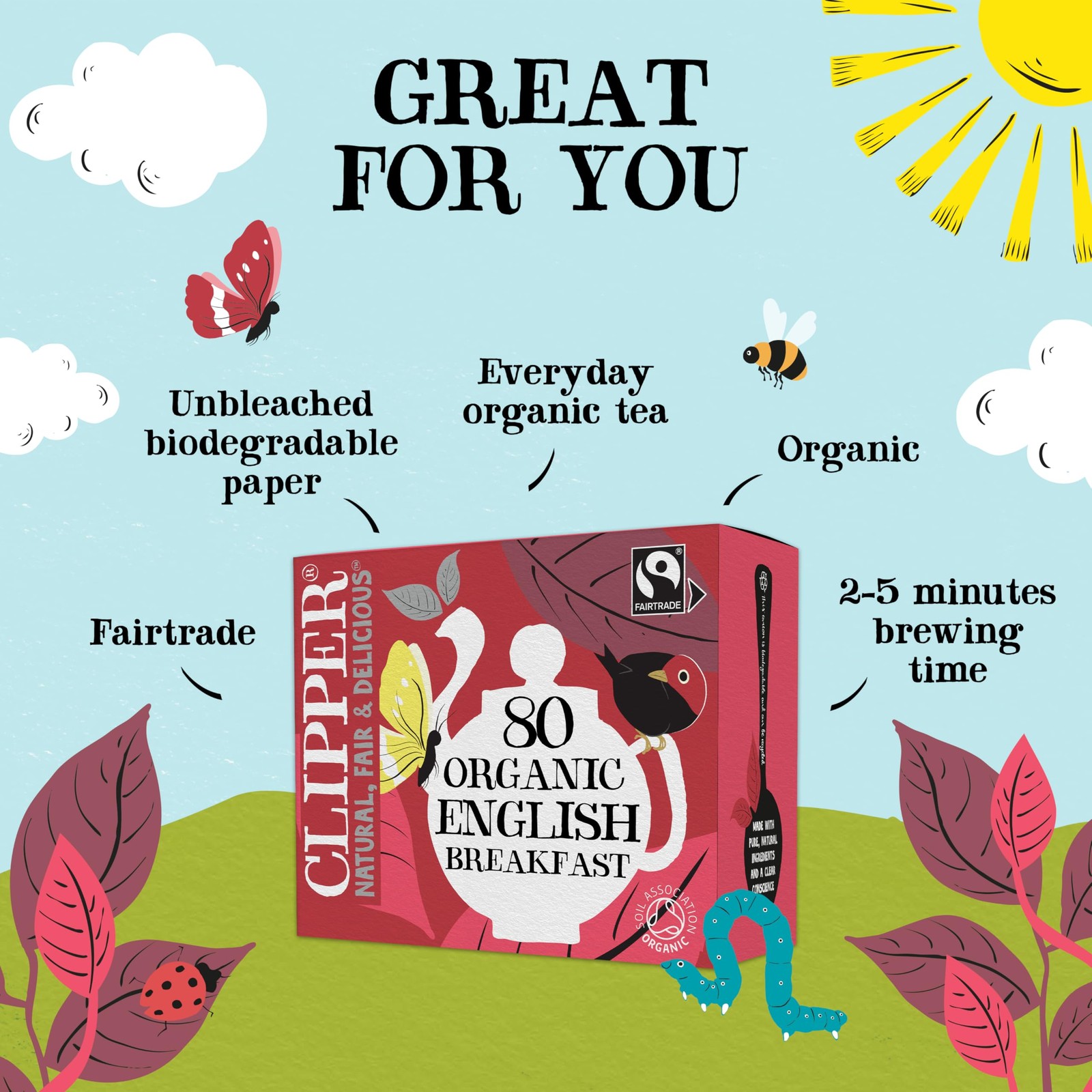 , English Breakfast Assam Blend, Fairtrade, Organic, Plant-Based, Caffeinated…