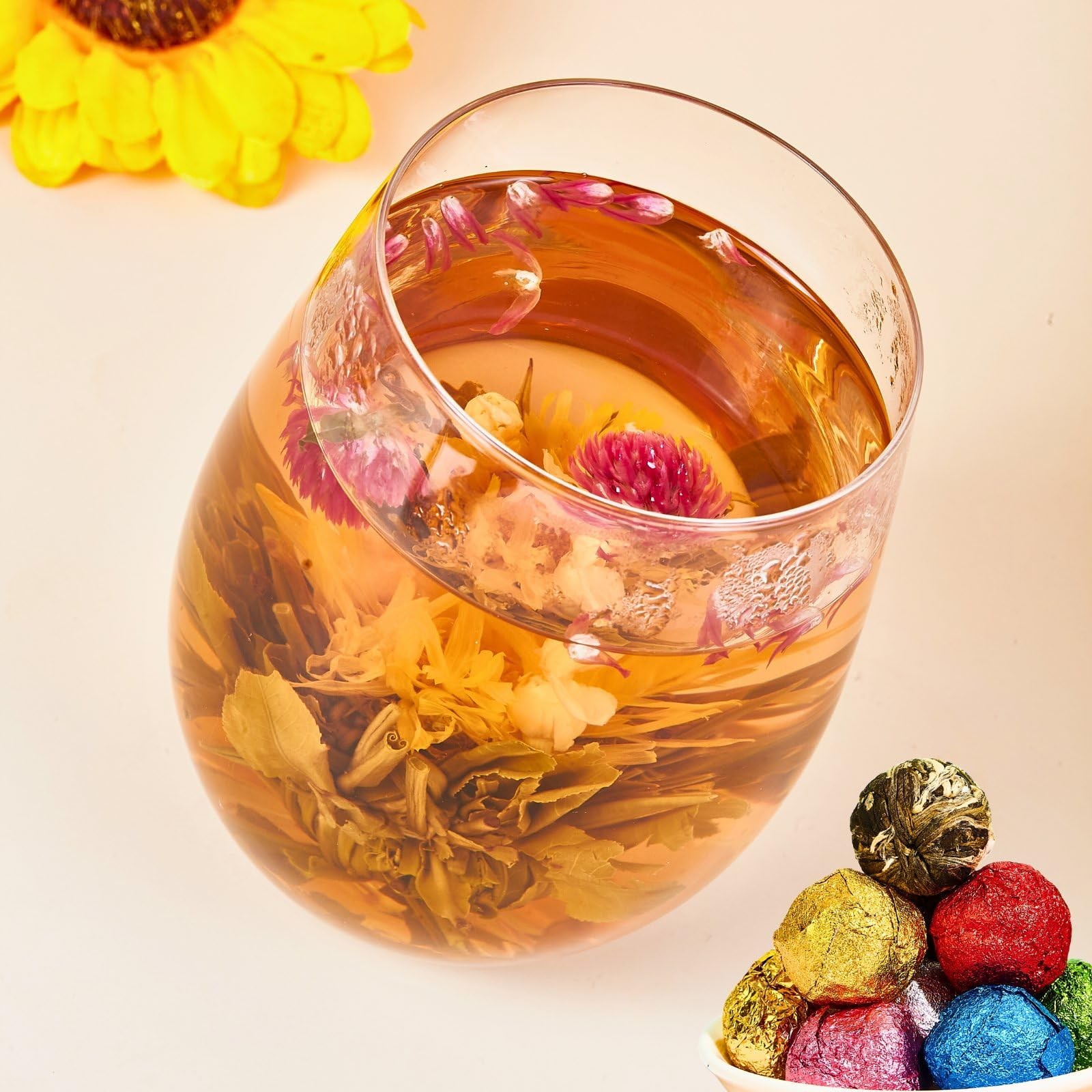 12 Assorted Blooming Flower Tea Balls Gift Set for Christmas| Handmade Herbal…