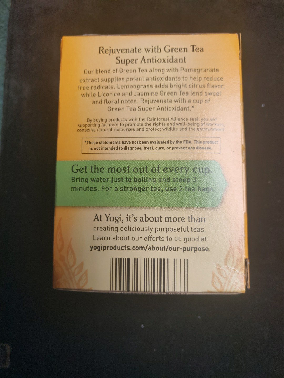 Yogi Green Tea Super Antioxidant • 1 Tea Bag • Fresh • Ships Fast
