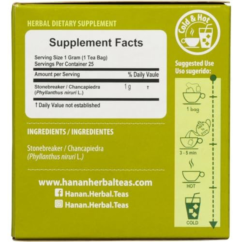 Hanan Chanca Piedra Tea Stone Breaker 50 Teabags of Dried Chancapiedra Leaves…