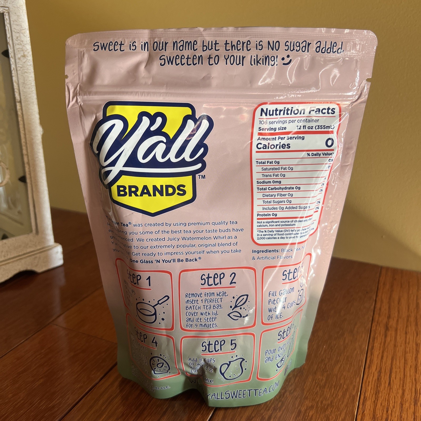 Y’all Sweet Tea Juicy Watermelon Whirl Pkg Of 10 T Bags NEW Sealed Ready To Ship