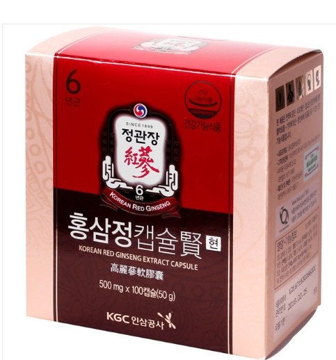 Korean 6 Years Red Ginseng Extract Capsule Hyun 500mg x 100ea x 2 Box