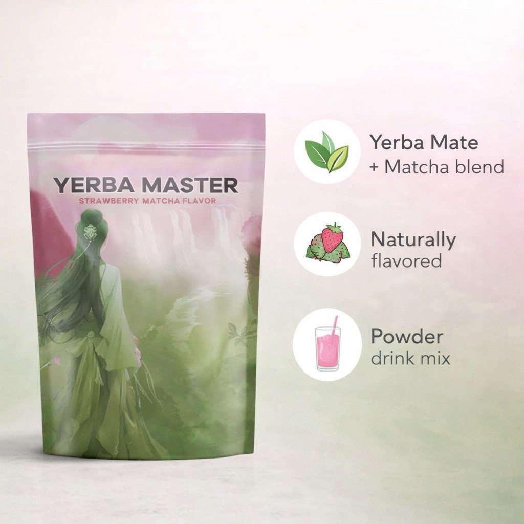 Yerba Mate Drink Mix 2PACK Bundle – Strawberry Matcha + Peach & Mango Infusion