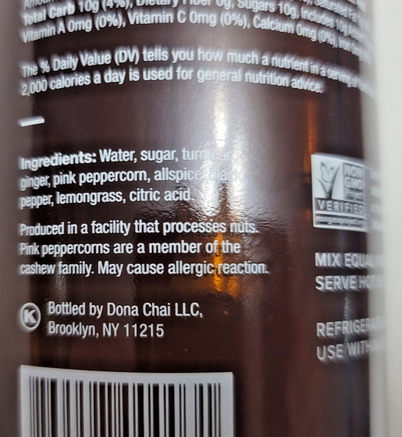 dc DONA TURMERIC CONCENTRATE GOLD 16 FL OZ
