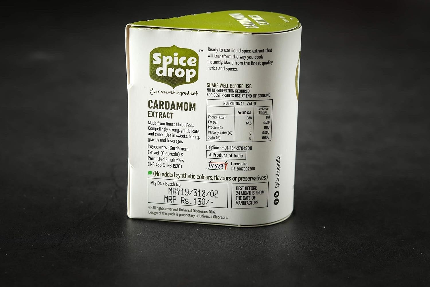 Spice Drop Chai Masala Tea Combo Natural Extract Ginger Chai Masala Cardamom 5ml