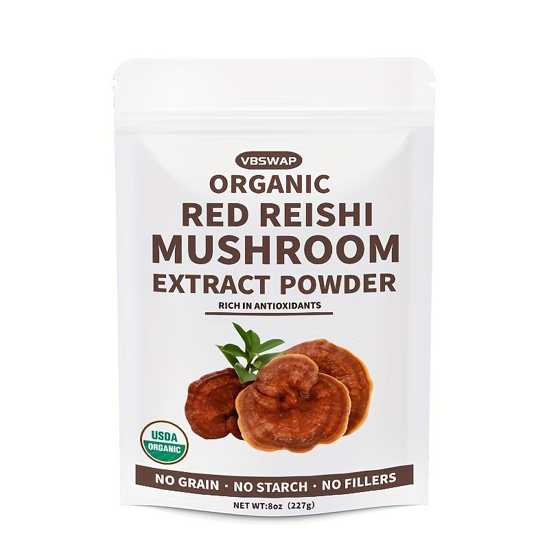 Organic High Quality Eishi Mushroom Powder 8oz Red Reishi Extract Vegan