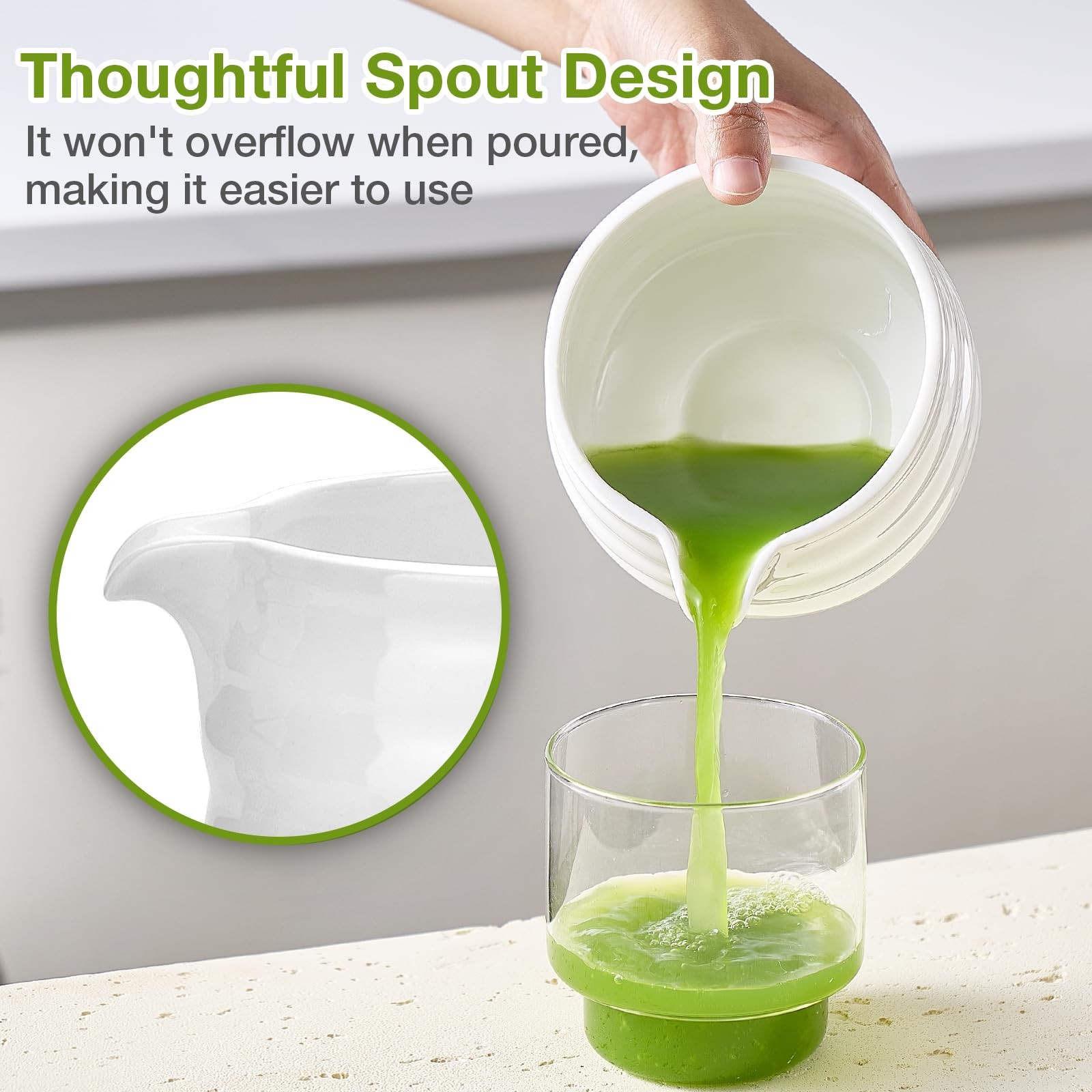 Matcha Whisk Set, Japanese Tea Set (5pcs) includes Matcha Bowl with Spout (19…