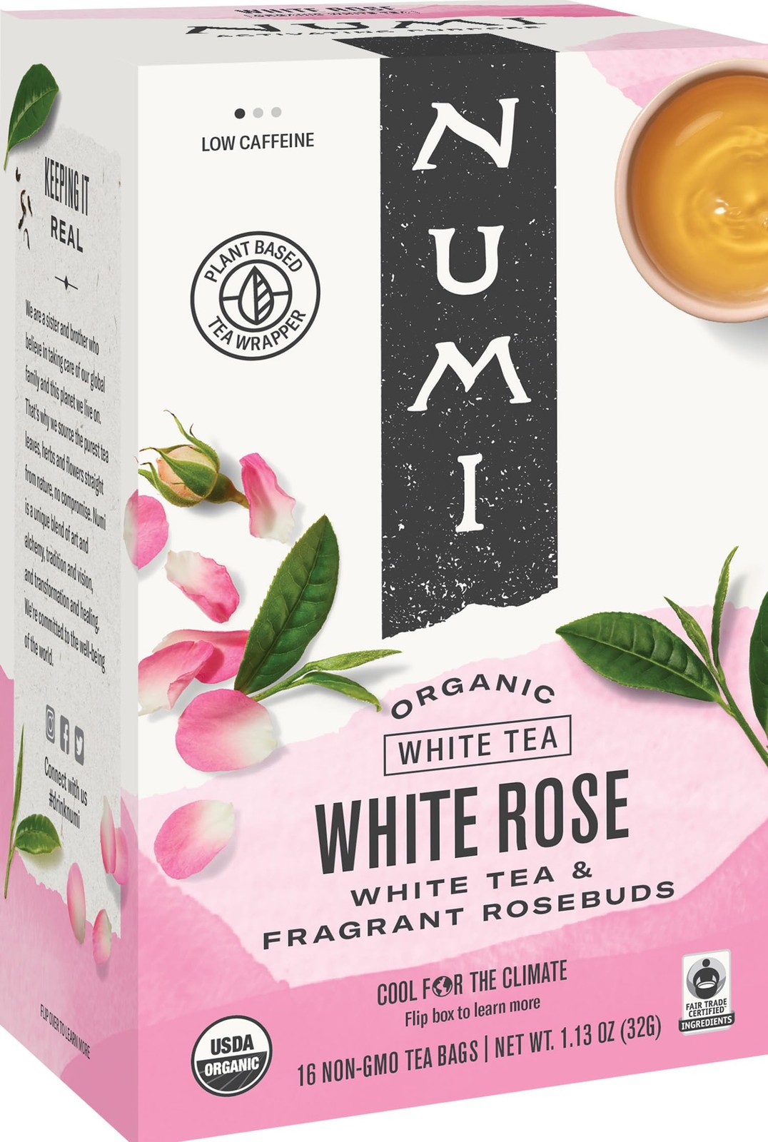 Numi Organic White Rose Tea 16 Count Pack Herbal Tea for Relaxation