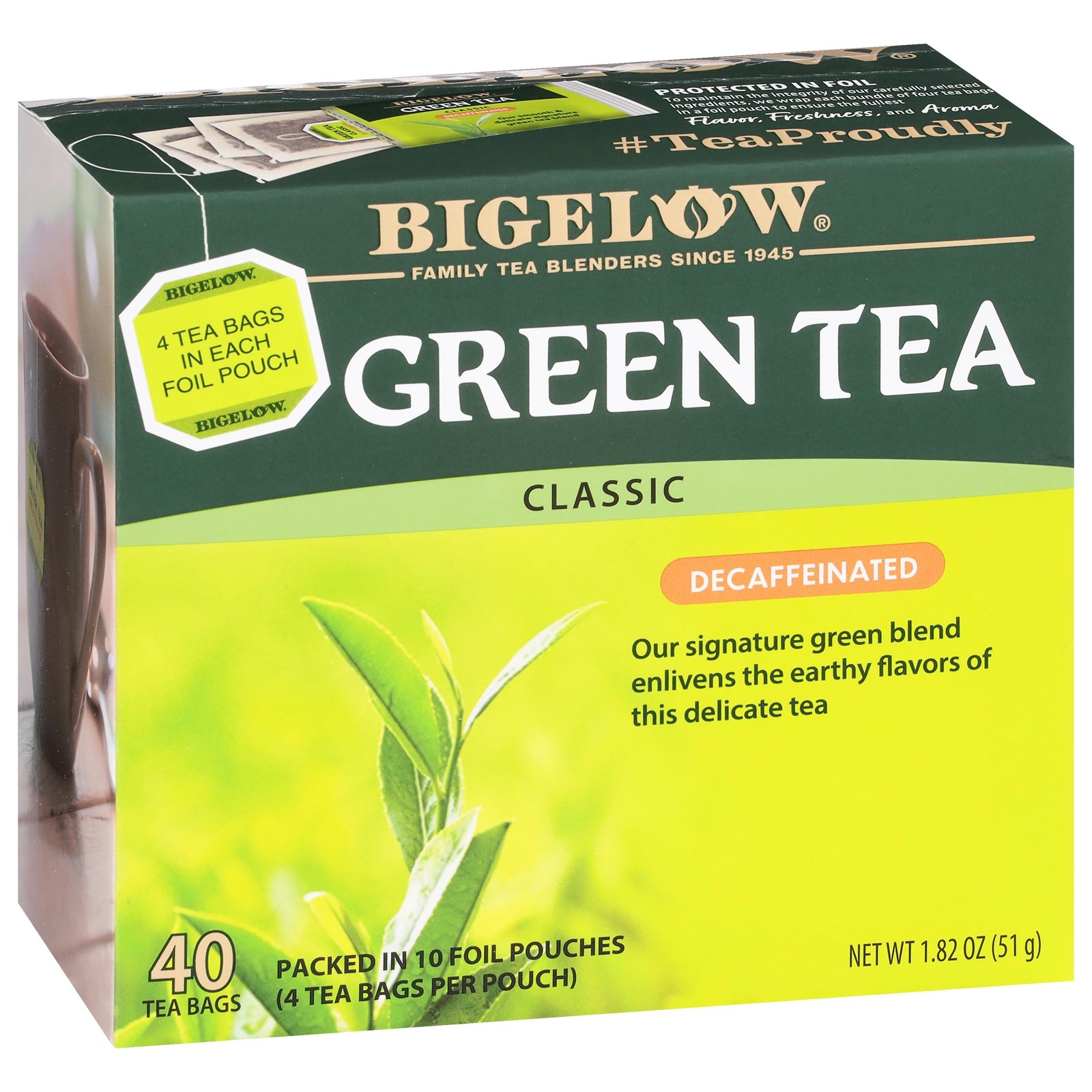 Decaffeinated Green Tea Bags 240 Count – 6 Pack, 40 Bags Each, Total 240 Bags