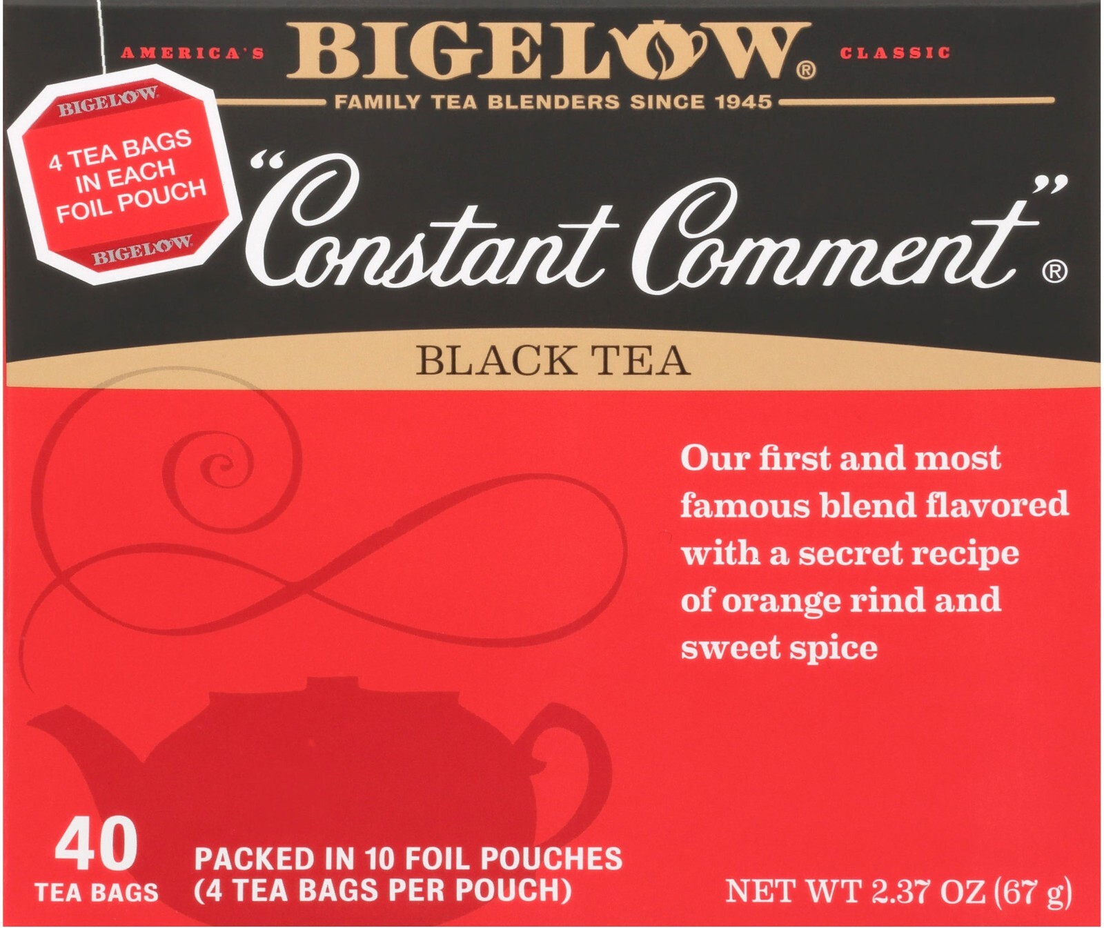 Bigelow Constant Comment Black Tea – 40 Bags
