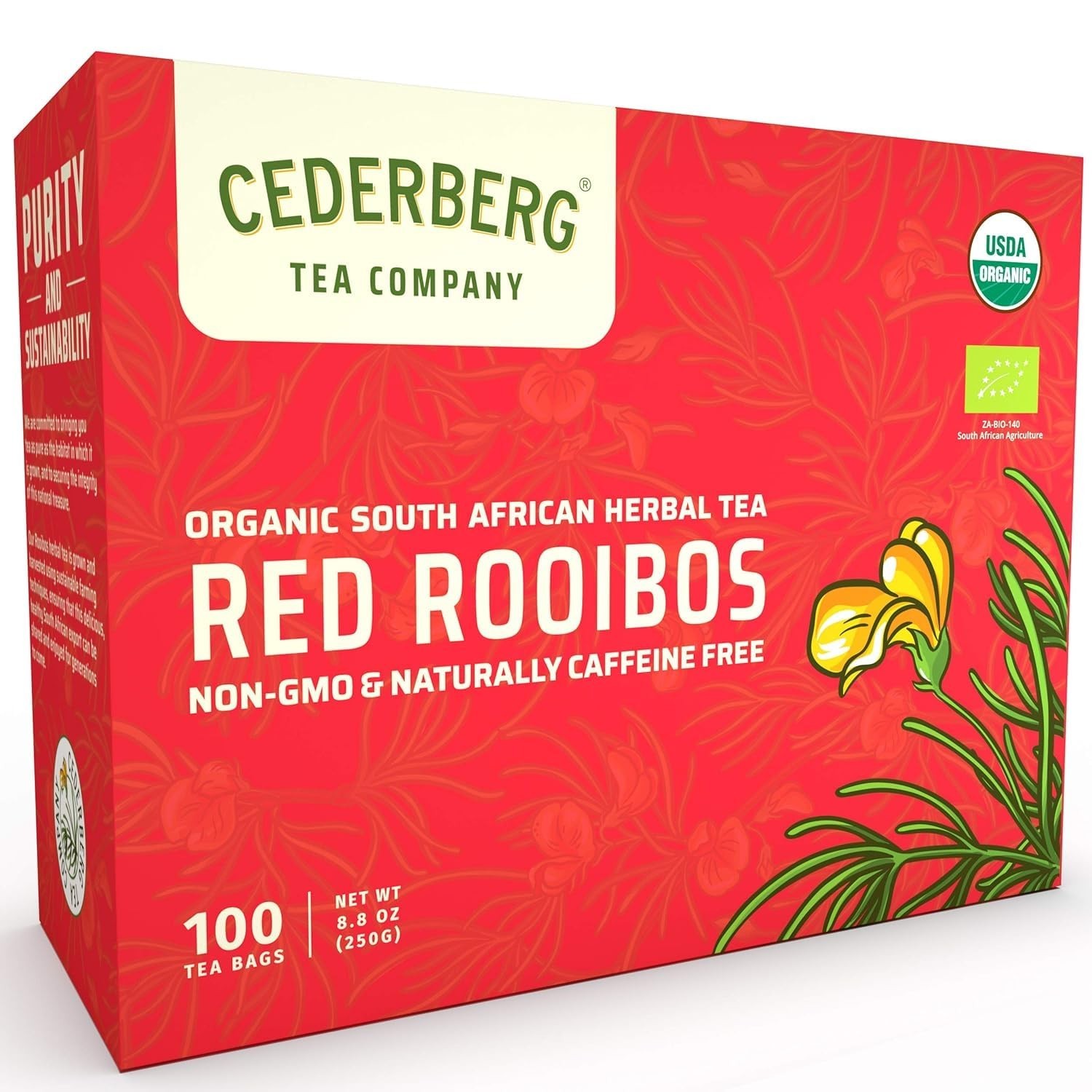 Red Rooibos Tea 100 Teabags Organic – Naturally Caffeine Free