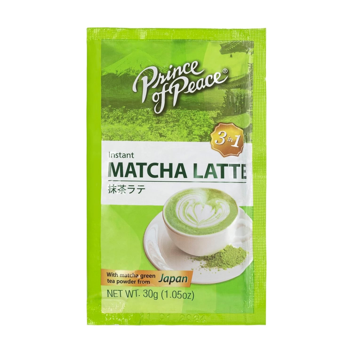 Prince of Peace 3 in 1 Matcha Latte Instant Beverage, 24 12 Count (Pack 1)