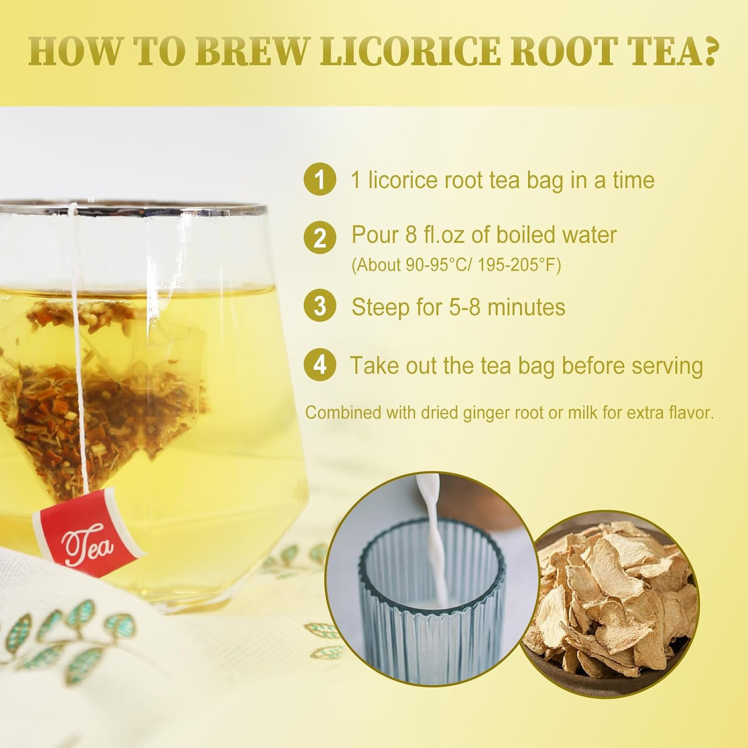 – Licorice Root Tea Bag, 40 Teabags, 2G/Bag – Premium Licorice Root – Non-Gmo –