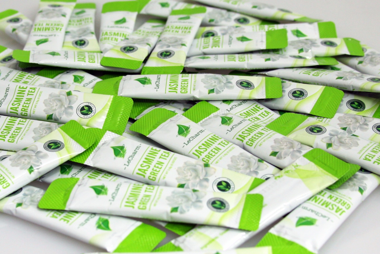 Premium Lecharm Organic Natural Jasmine Green Powder Tea 40 Sachets non-GMO