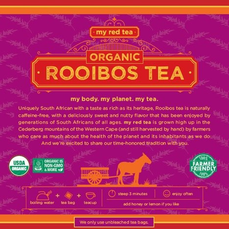 Organic Rooibos Tea Bags – 80 Count – South African Red Bush Tea – USDA Organic,